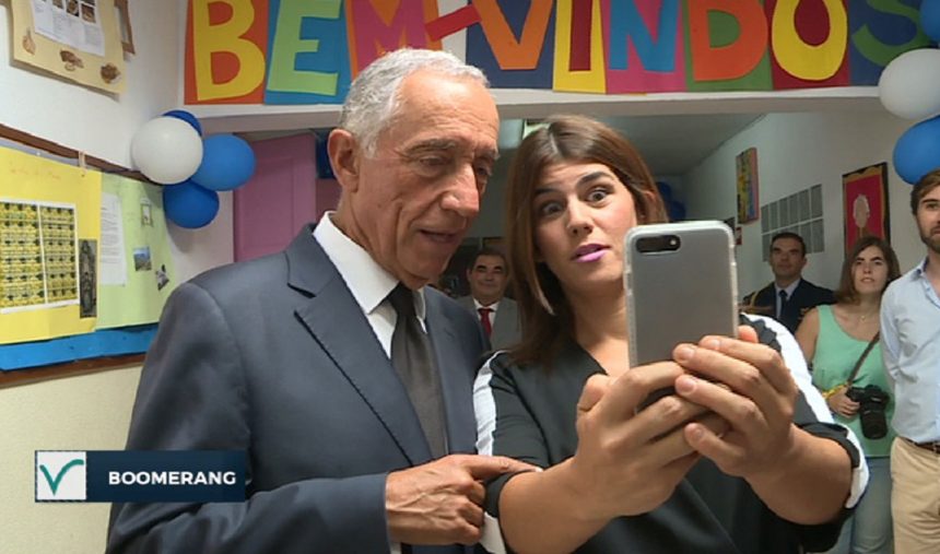 Snapchat, Boomerang e abraço em atarrachado com o Presidente Marcelo