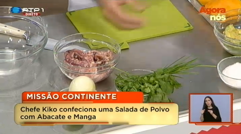 Salada de polvo com abacate e manga - parte 1