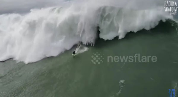 No canhão da Nazaré