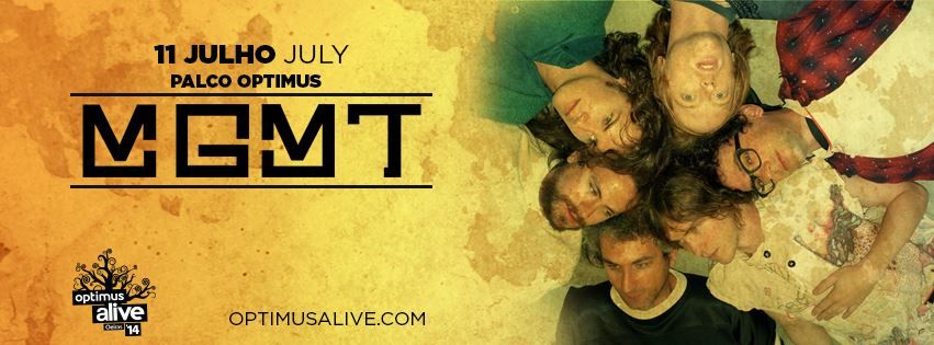 MGMT no dia 11 de julho no Optimus Alive