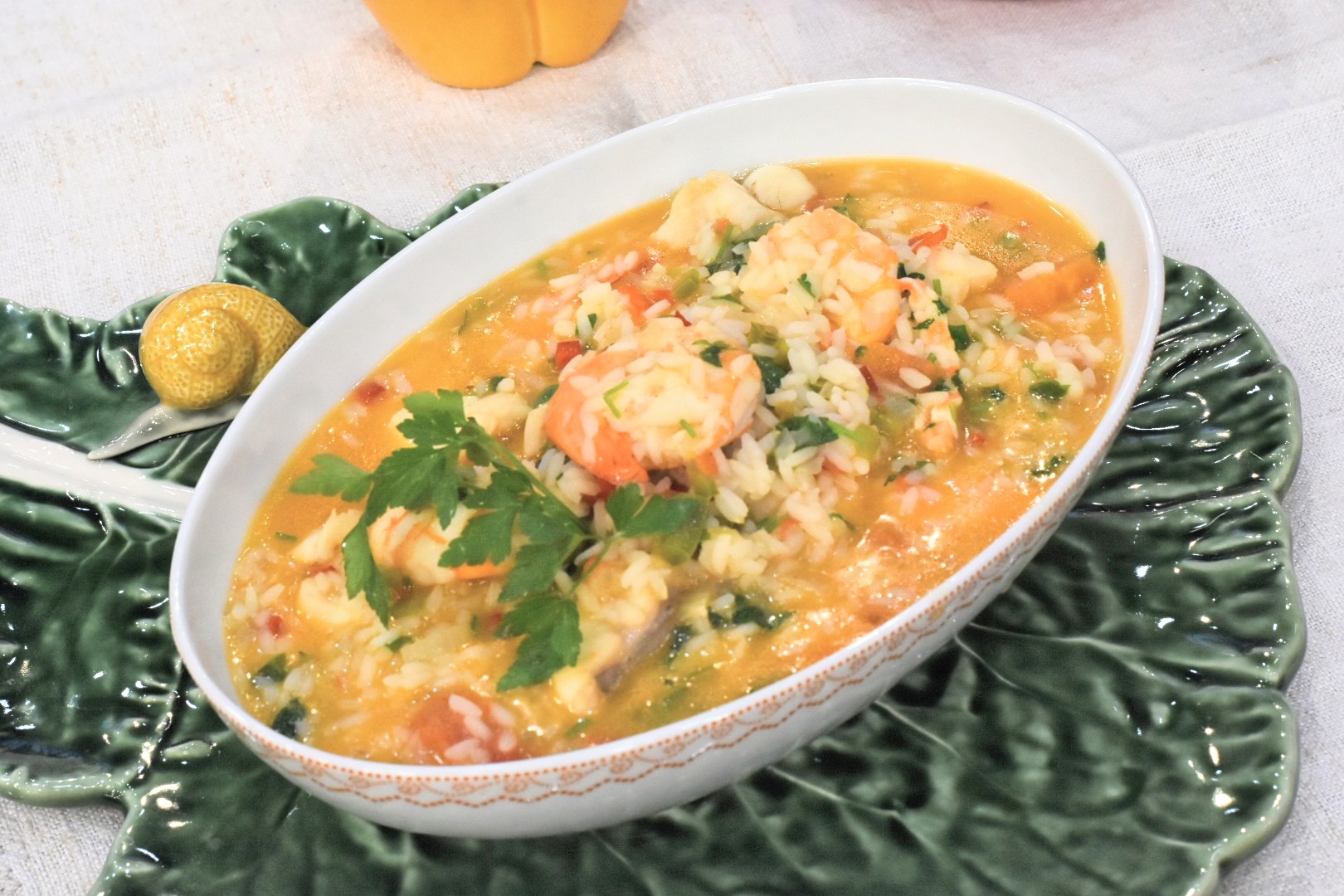 Arroz caldoso de tamboril com gambas Chef Marco Gomes Praça da