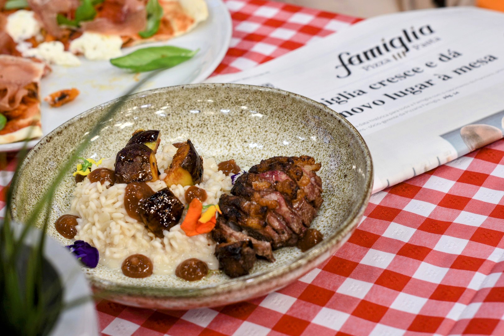 Risotto de Figo e Peito de Pato Grelhado Pizzaria